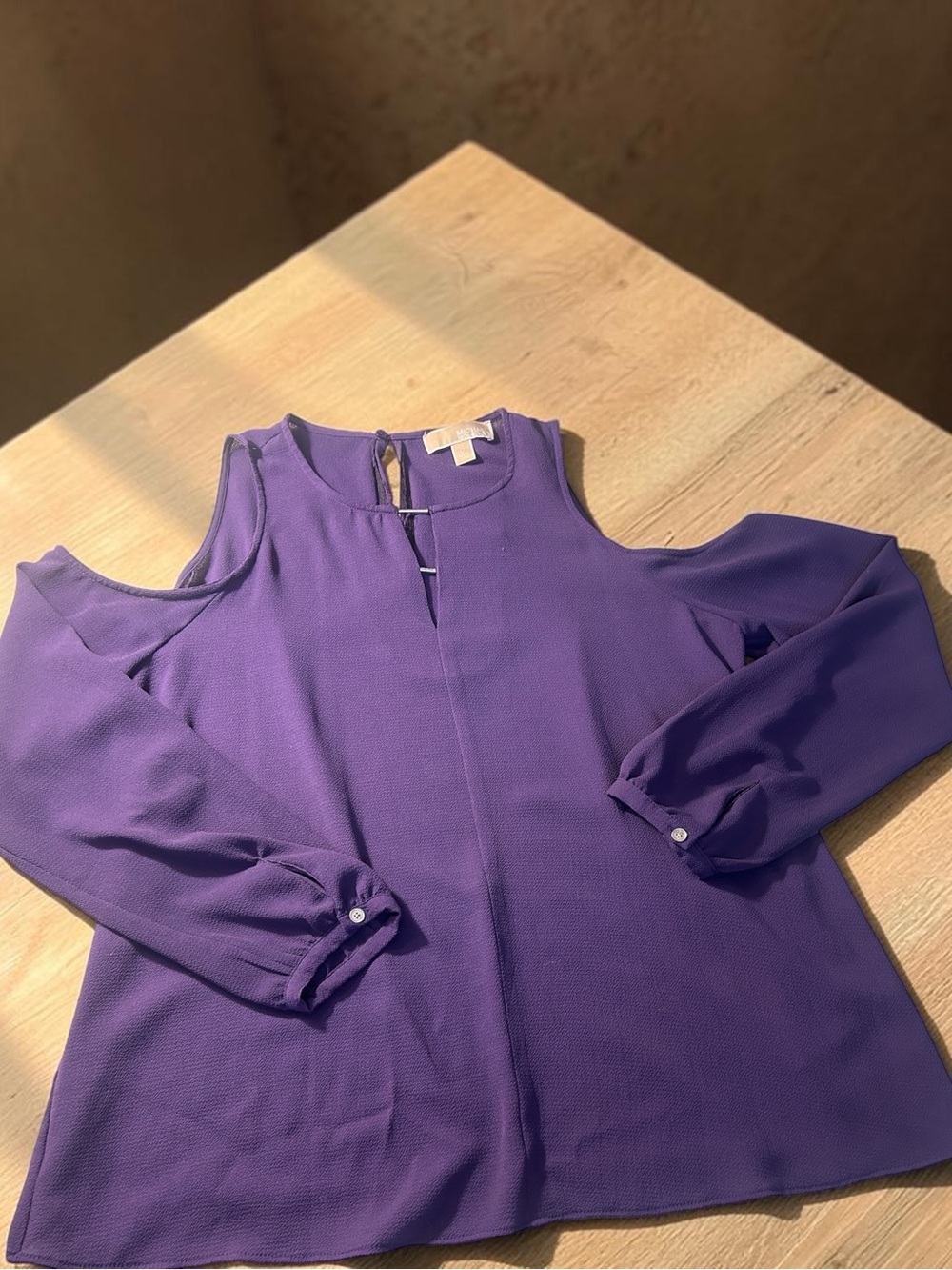 Michael Kors Cold-Shoulder Purple Women's Blouse